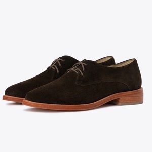 Nisolo Suede James Oxford in Dark Olive
